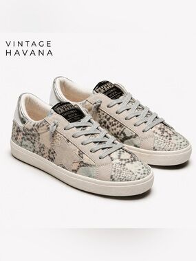 Vintage Havana Kayle Wild Snake Sneakers Size 10 NWT Calf Hair Star Shoes